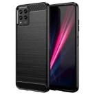 For T-Mobile REVVL 6 Pro 5G Brushed Texture Carbon Fiber TPU Phone Case(Black) - 1