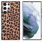 For Samsung Galaxy S22 Ultra 5G Leather Back Phone Case(Leopard Print) - 1