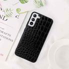 For Samsung Galaxy S22+ 5G Leather Back Phone Case(Black Crocodile Texture) - 2