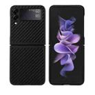 For Samsung Galaxy Z Flip3 5G Leather Back Phone Case(Black Carbon Fiber Texture) - 1