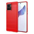 For Motorola Moto X30 Pro/Edge 30 Ultra Brushed Texture Carbon Fiber TPU Phone Case(Red) - 1