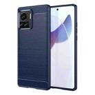 For Motorola Moto X30 Pro/Edge 30 Ultra Brushed Texture Carbon Fiber TPU Phone Case(Blue) - 1