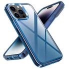 For iPhone 14 Pro Max Transparent Armor Phone Case (Blue) - 1