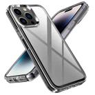 For iPhone 14 Pro Max Transparent Armor Phone Case (Grey) - 1