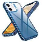 For iPhone 12 Transparent Armor Phone Case(Blue) - 1