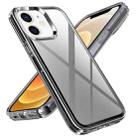 For iPhone 12 Transparent Armor Phone Case(Grey) - 1