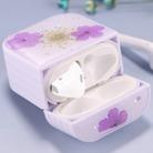 For AirPods 1 / 2 Beautiful Ladies Flowers Pattern Wireless Earphone Protective Case(Purple) - 1