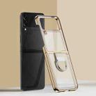 For Samsung Galaxy Z Flip4 Electroplating PC Full Coverage Shockproof Ring Phone Case(Gold) - 1