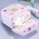 For AirPods 1 / 2 Gypsophila Flowers Pattern Wireless Earphone Protective Case(Purple) - 1