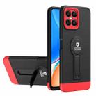 For Honor X8 Small Tail Holder TPU+PC Phone Case(Black+Red) - 1