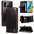 For Huawei P30 Lite GQUTROBE RFID Blocking Oil Wax Leather Phone Case(Brown) - 1