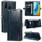 For Huawei P30 Lite GQUTROBE RFID Blocking Oil Wax Leather Phone Case(Blue) - 1