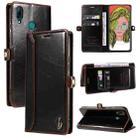 For Huawei P Smart 2019 GQUTROBE RFID Blocking Oil Wax Leather Phone Case(Brown) - 1