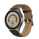 For Samsung Galaxy Watch5 40mm / 44mm Stitching Genuine Leather Watch Band(Coffee+Silver) - 1