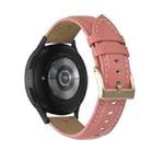 For Samsung Galaxy Watch5 40mm / 44mm Stitching Genuine Leather Watch Band(Rose Red+Gold) - 1