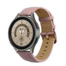 For Samsung Galaxy Watch5 40mm / 44mm Stitching Genuine Leather Watch Band(Dark Pink+Rose Gold) - 1