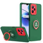 For Realme C35 Eagle Eye Ring Holder Phone Case(Dark Green + Red) - 1