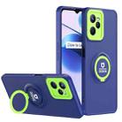 For Realme C35 Eagle Eye Ring Holder Phone Case(Blue + Green) - 1