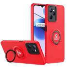 For Realme C35 Eagle Eye Ring Holder Phone Case(Red + Black) - 1