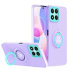 For Honor X8/X30i Eagle Eye Ring Holder Phone Case(Purple + Light Green) - 1