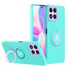 For Honor X8/X30i Eagle Eye Ring Holder Phone Case(Light Green + Purple) - 1