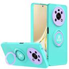 For Honor X9/X30 Eagle Eye Ring Holder Phone Case(Light Green + Purple) - 1