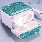 For AirPods 1 / 2 Glitter Sequins Wireless Earphone Protective Case(Lake Blue) - 1