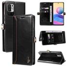 For Xiaomi Redmi Note 10 5G GQUTROBE RFID Blocking Oil Wax Leather Phone Case(Black) - 1