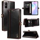 For Xiaomi Redmi 9A GQUTROBE RFID Blocking Oil Wax Leather Phone Case(Brown) - 1