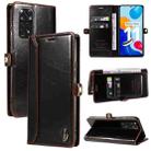 For Xiaomi Redmi Note 11 4G GQUTROBE RFID Blocking Oil Wax Leather Phone Case(Brown) - 1