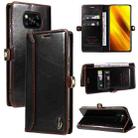 For Xiaomi Poco X3 NFC GQUTROBE RFID Blocking Oil Wax Leather Phone Case(Brown) - 1