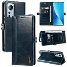 For Xiaomi 12 Lite GQUTROBE RFID Blocking Oil Wax Leather Phone Case(Blue) - 1