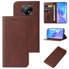 For Huawei Enjoy 30 Plus Magnetic Closure Leather Phone Case(Brown) - 1