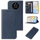 For Honor X9 Magnetic Closure Leather Phone Case(Blue) - 1