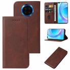 For Honor 50 Lite Magnetic Closure Leather Phone Case(Brown) - 1