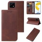 For Realme C21Y Magnetic Closure Leather Phone Case(Brown) - 1