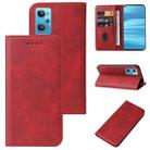 For Realme GT2 Magnetic Closure Leather Phone Case(Red) - 1