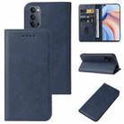 For OPPO Reno4 5G Magnetic Closure Leather Phone Case(Blue) - 1