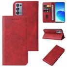 For OPPO Reno6 Pro+ 5G Magnetic Closure Leather Phone Case(Red) - 1