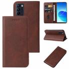 For OPPO Reno6 Z Magnetic Closure Leather Phone Case(Brown) - 1