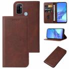 For OPPO A32 Magnetic Closure Leather Phone Case(Brown) - 1