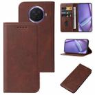 For OPPO Ace2 Magnetic Closure Leather Phone Case(Brown) - 1