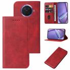 For OPPO Ace2 Magnetic Closure Leather Phone Case(Red) - 1