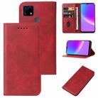 For Realme C25s Magnetic Closure Leather Phone Case(Red) - 1