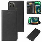 For Realme C25Y Magnetic Closure Leather Phone Case(Black) - 1