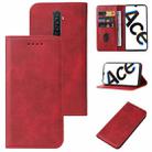 For OPPO Reno Ace Magnetic Closure Leather Phone Case(Red) - 1
