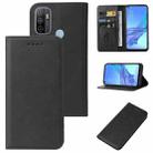 For OPPO A53s Magnetic Closure Leather Phone Case(Black) - 1
