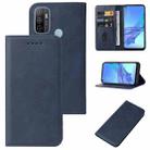 For OPPO A53s Magnetic Closure Leather Phone Case(Blue) - 1