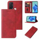 For OPPO Reno5 A Magnetic Closure Leather Phone Case(Red) - 1