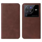 For vivo X80 Pro Magnetic Closure Leather Phone Case(Brown) - 2